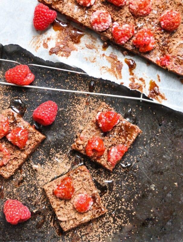 Raw Chocolate Raspberry Brownies
