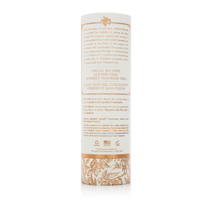Theodent 300 Diamond Mint Fluoride-Free Toothpaste supplement facts label