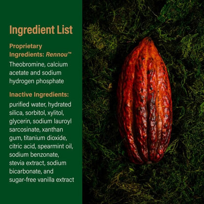Theodent Classic Fluoride-Free Toothpaste supplement facts label