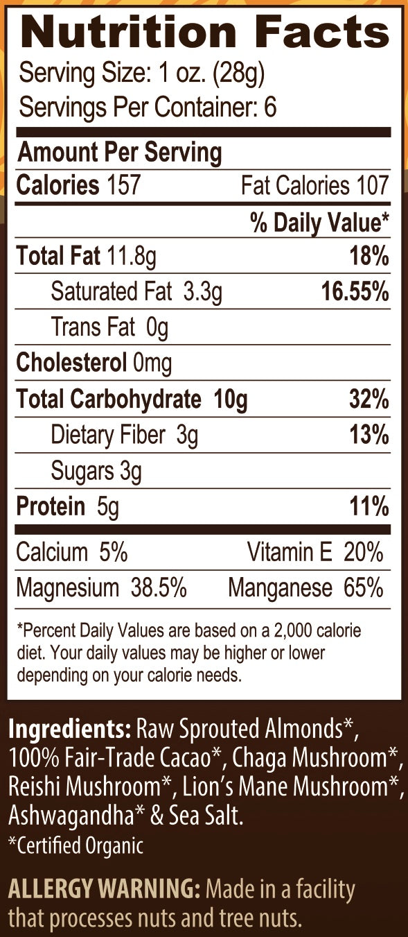Chocolate Covered Sprouted Almonds nutrition facts and ingredients
