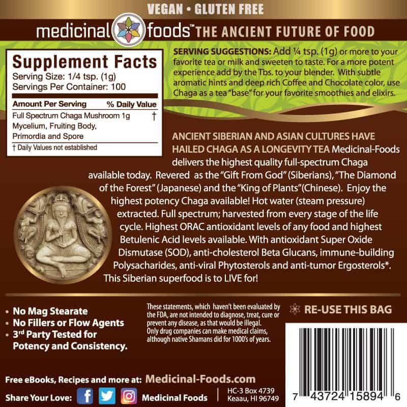 Supplement facts label