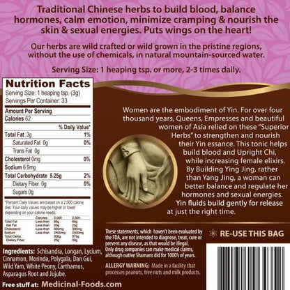 Women's Tonic supplement facts label