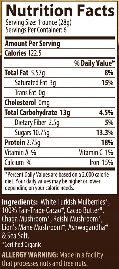 Chocolate Covered Mulberries nutrition facts and ingredients