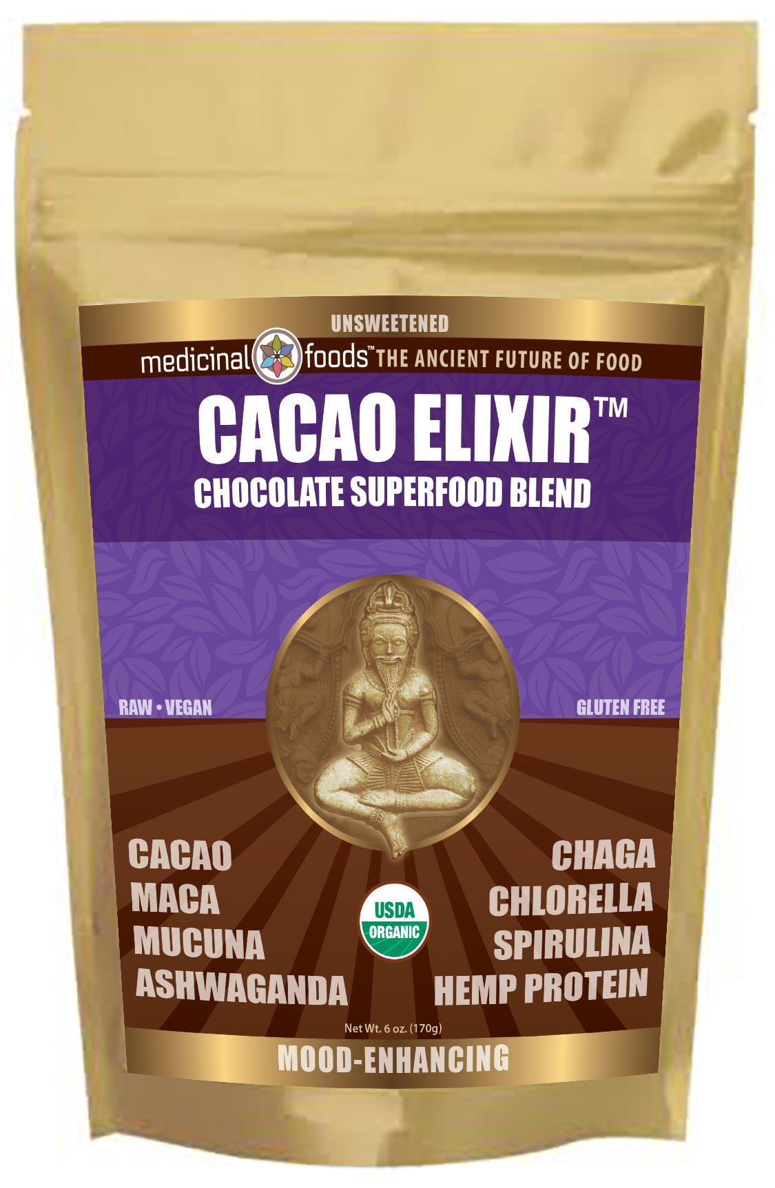 Medicinal-Foods Cacao Elixir Superfood Drink Mix Tastes Great and Supports Health & Wellness