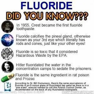 fluoride infographic history effects against a decalcified pineal gland