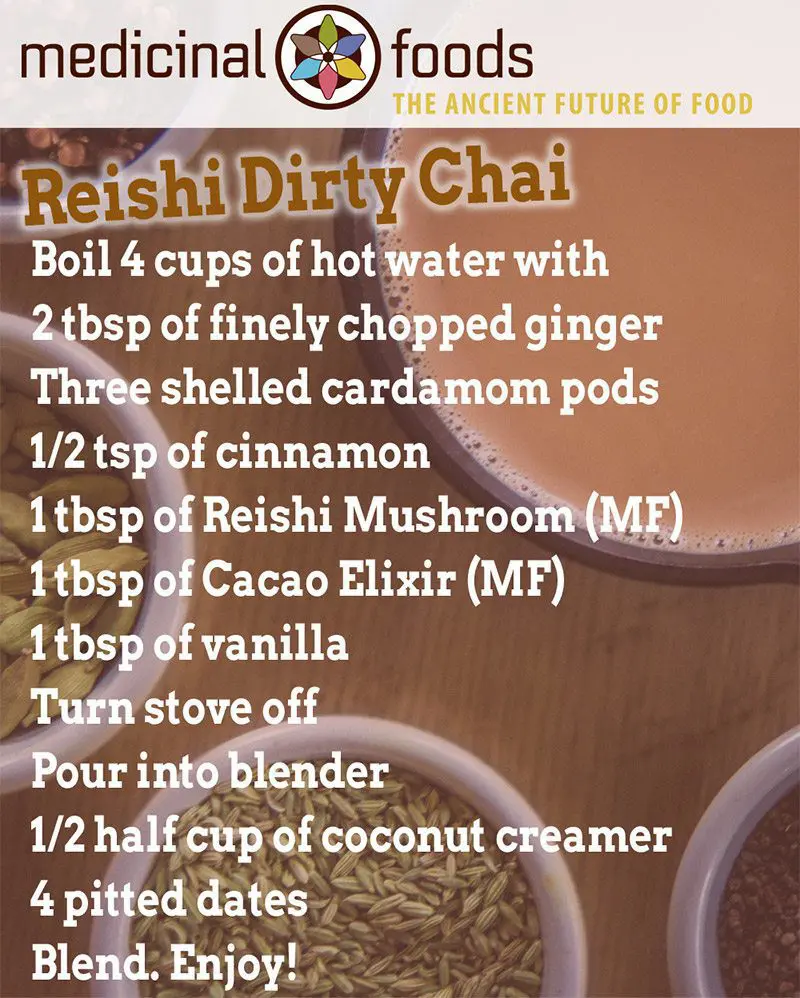 Reishi Dirty Chai with organic cacao elixir