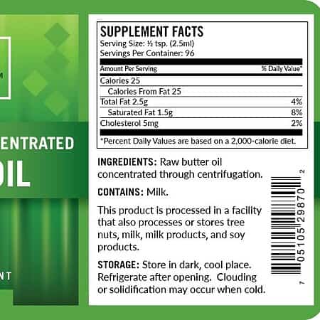Butter Oil, Delicious Dietary Supplement!