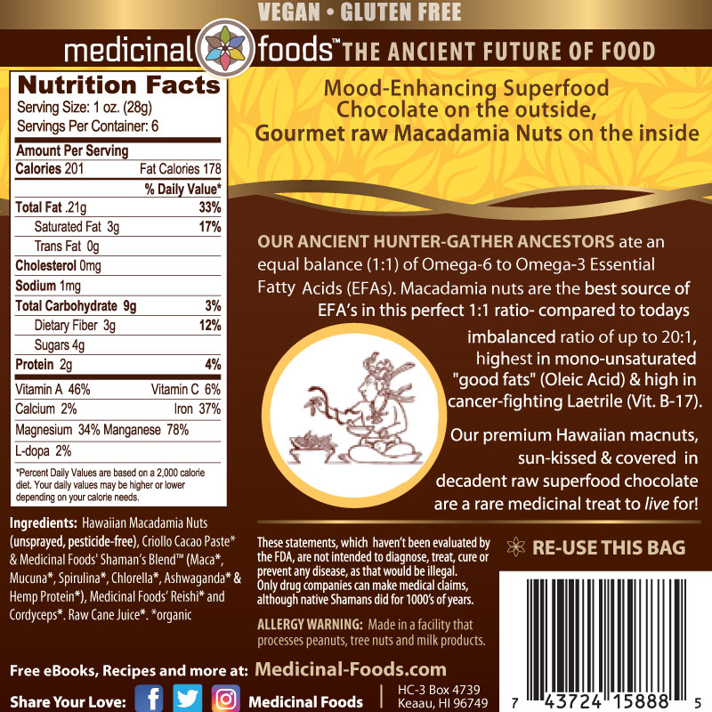 Chocolate Covered Macadamia Nuts Ingredients Medicinal Foods