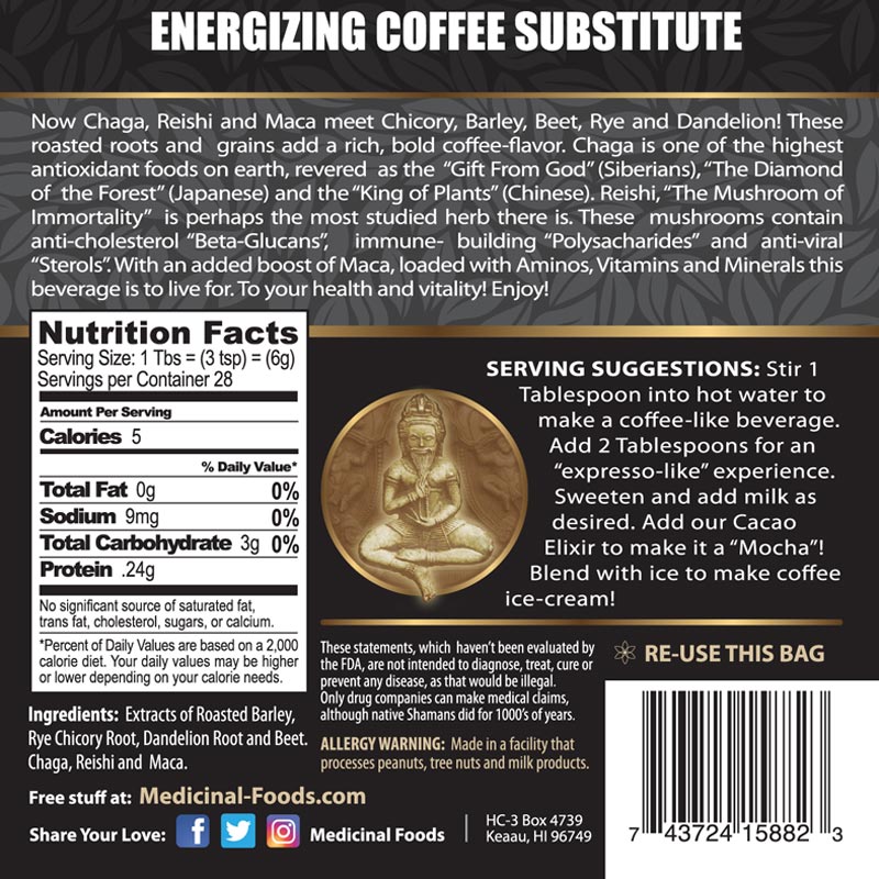 Coffee Substitute Energizing Break Ingredients Medicinal Foods