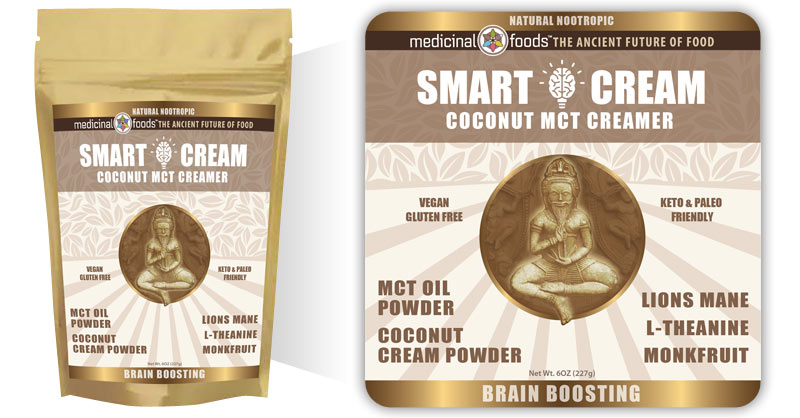 SMART CREAM Coconut Creamer Natural Nootropic: Powdered MCT Oil, Lion