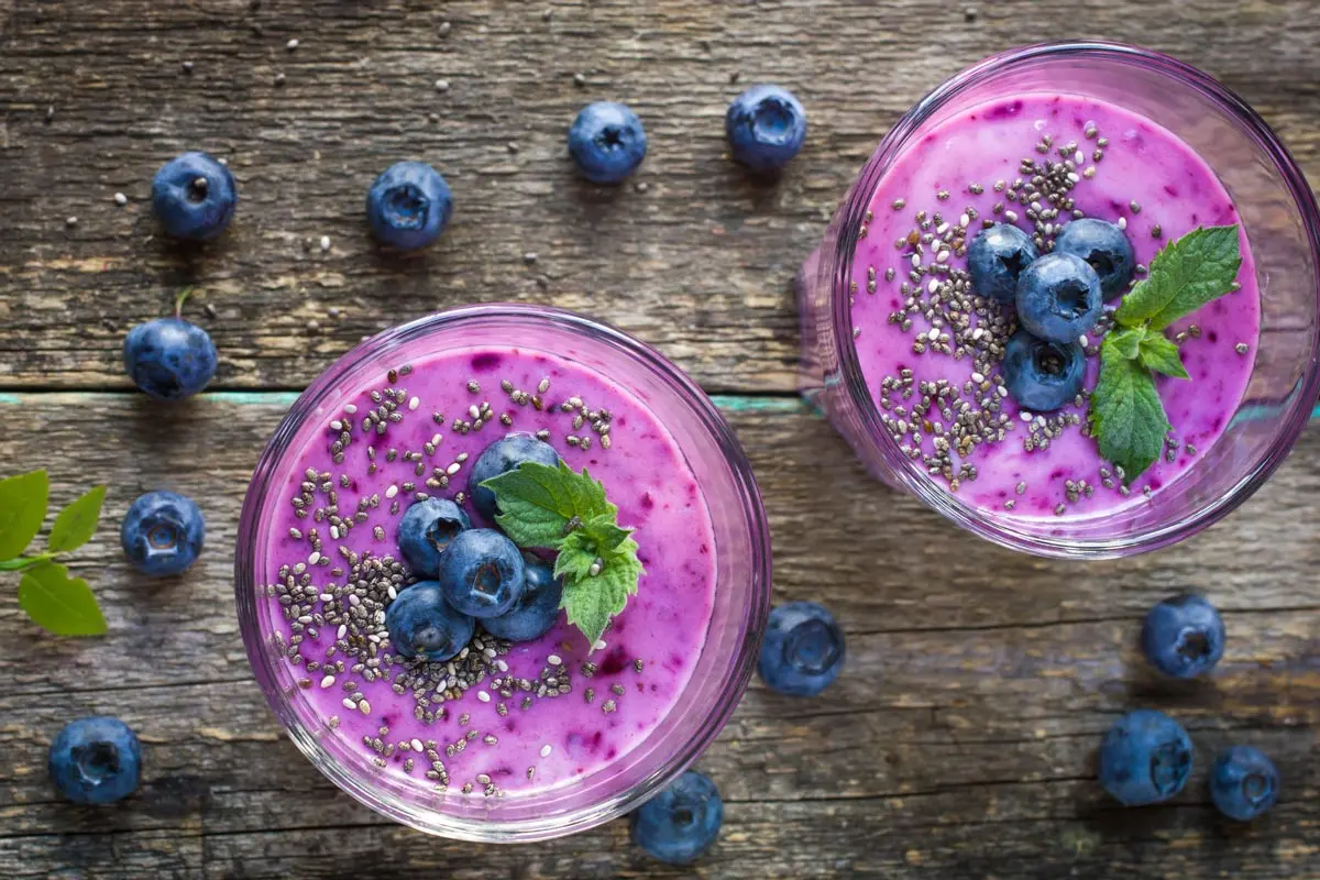 Detox Blueberry Smoothies Ginger Mint