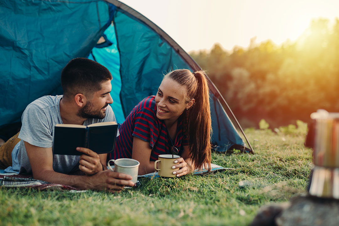 Camping Couple Sharing Alternative Brew