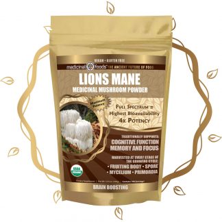 Lions Mane Mushroom Powder Organic Product Gold Leaf