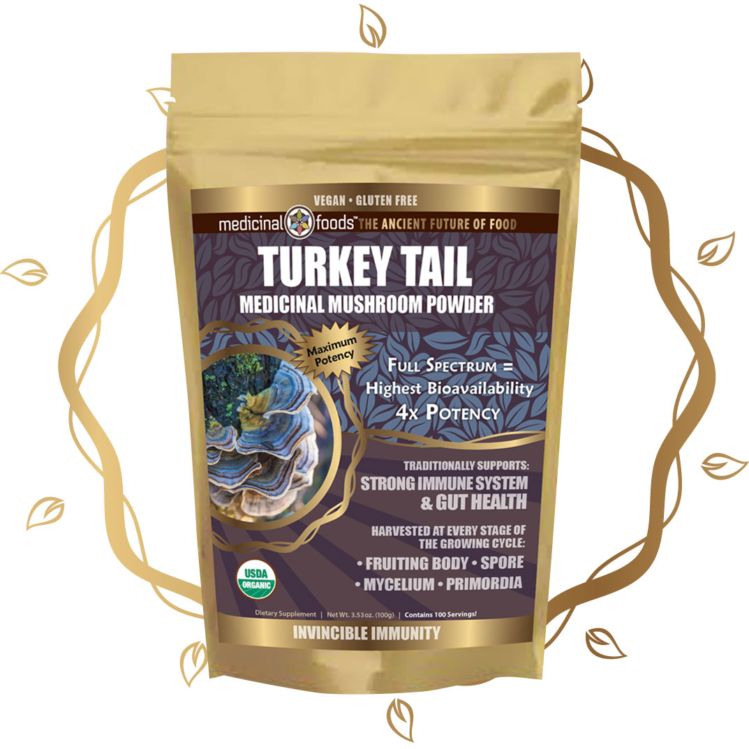 Turkey Tail Mushroom Powder Organic Product Gold Leaf