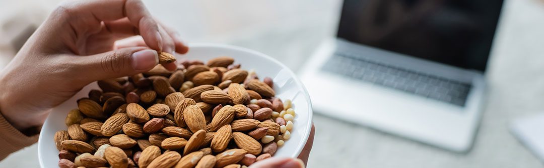 Snacking Nuts Work Computer